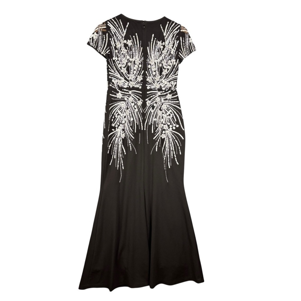 Adrianna Papell Black Sequin Beaded T-Shirt Gown – Sz 2P (Excellent Condition) - Picture 4 of 16